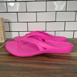 CROCS Kadee II Flip Womens Size 7 Shoes Pink Iconic Comfort Thong Sandal